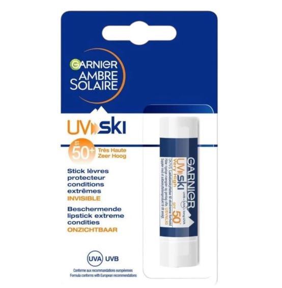 Garnier Ambre Solaire Stick per Protezione Labbra Protezione 50 Invisibile Balsamo Labbra Solari 3740