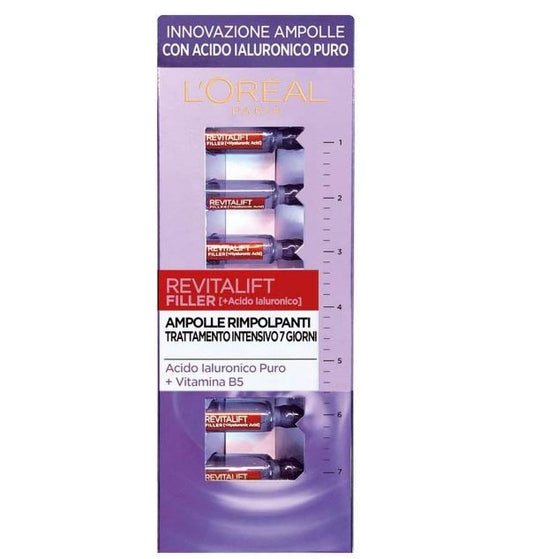 L'Oréal Revitalift Filler 7 Ampolle Antirughe  Rimpolpanti con  Acido Ialuronico Puro Intensivo Antietà 4320