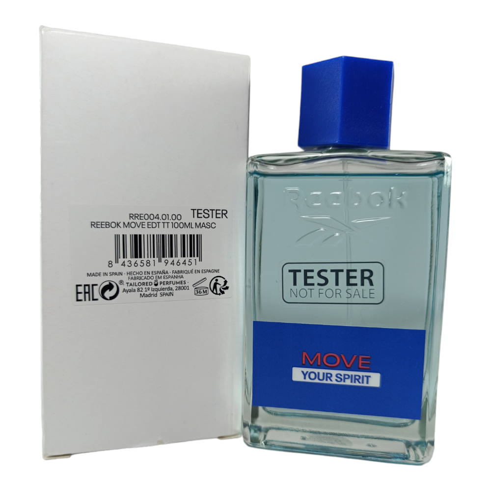 Reebok Move Your Spirit 100ml Edt Spray Nuovo Uomo No Ricondizionato Scatola Bianca