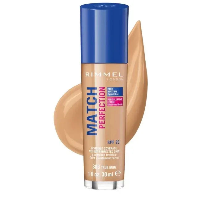 Rimmel Match Perfection SPF 20 Fondotinta Make-Up 30 ml 303 True Nude 4344 - MARANNASHOP
