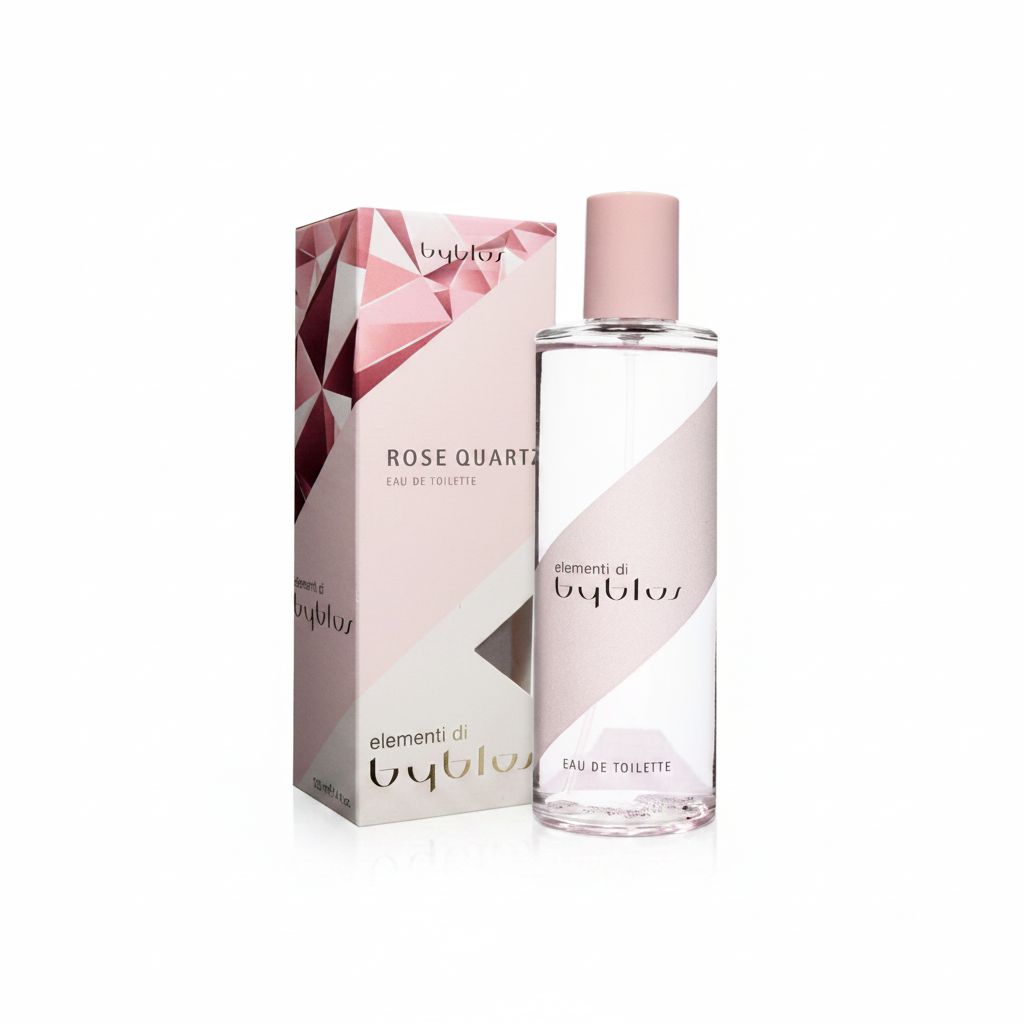 Byblos Elementi di Byblos Rose Quartz Eau de Toilette su sfondo bianco