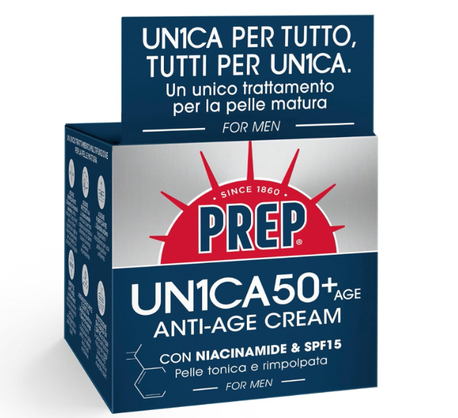 PREP UN1CA 50+ Age Anti-Age Cream For Men – confezione originale blu