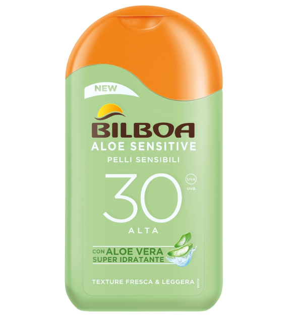 Bilboa Aloe Sensitive SPF 30 Alta - Latte Solare 200ml Solari Protezione Corpo