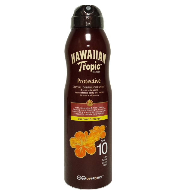 Hawaiian Tropic Protective Dry Oil Continuous Spray SPF 10 - 180ml Solari Protezione Corpo