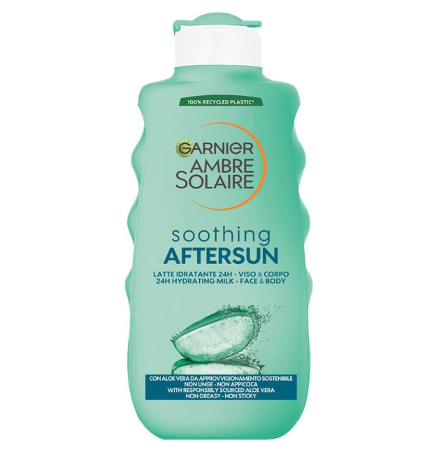 Garnier Ambre Solaire Soothing Aftersun - Latte Idratante 24H Viso & Corpo Solari Doposole
