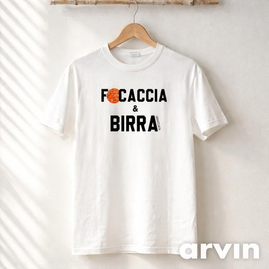 KOKOBO T-Shirt "Focaccia & Birra" - Oversized Bianca Food Humor Italiano