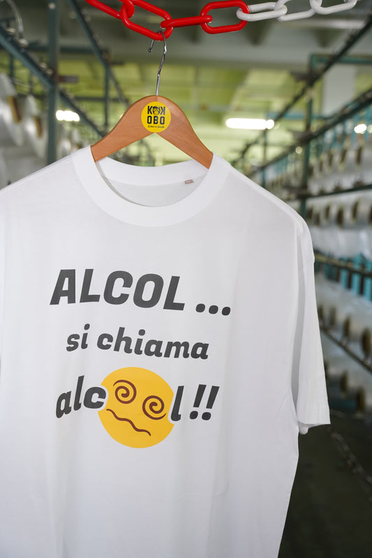 KOKOBO T-Shirt "Alcol... si chiama Alcool!!" - Oversized Bianca Humor Italiano 3A°