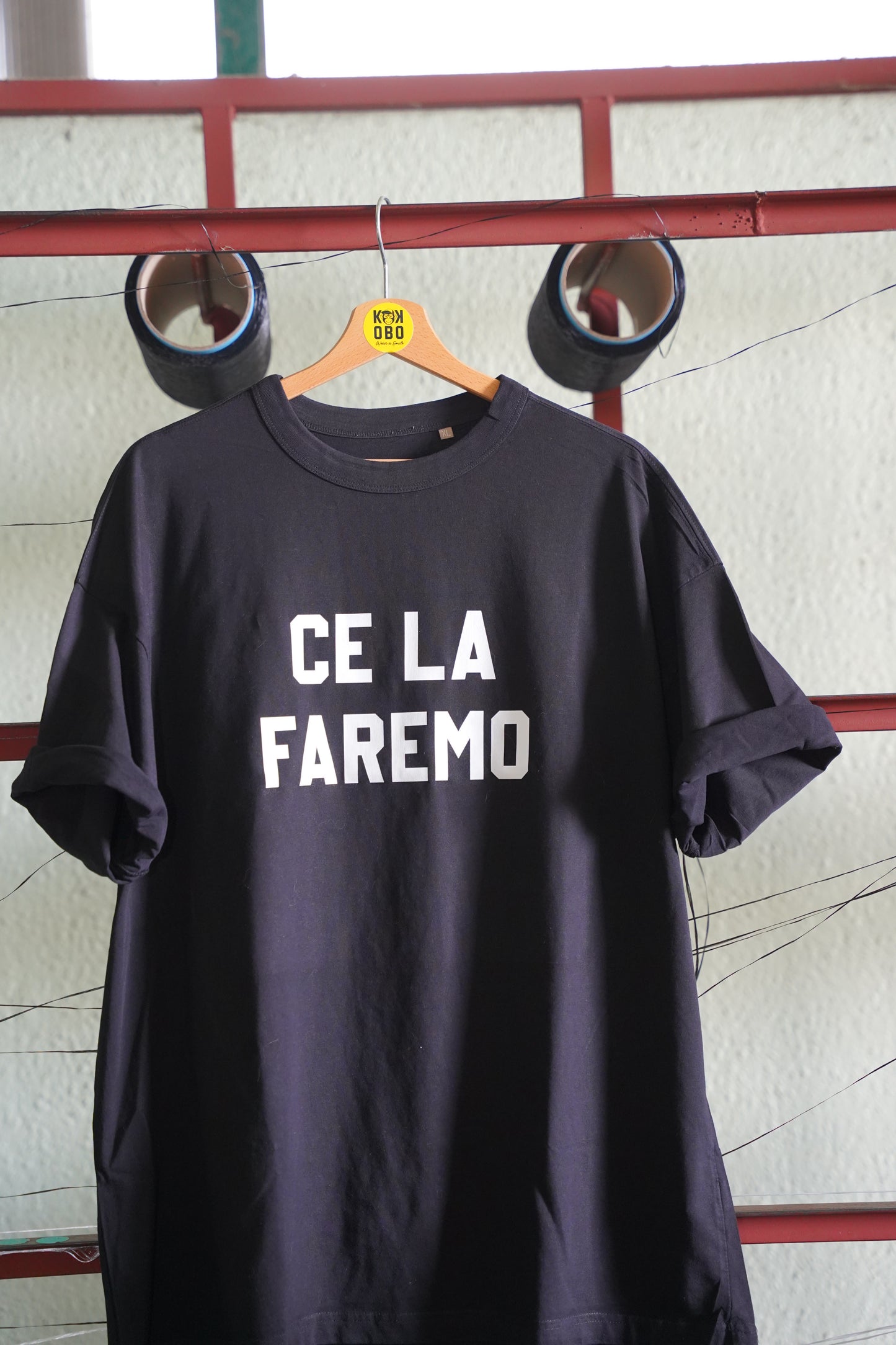 KOKOBO T-Shirt "CE LA FAREMO" - Oversized Nera Motivazionale 5°