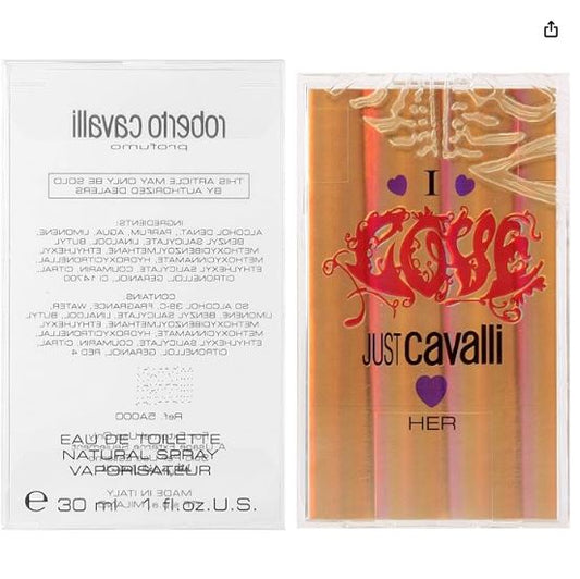 I Love Just Cavalli Her Eau De Toilette Natural Spray Vaporisateur Profumo Donna Discontinuato Raro 4396