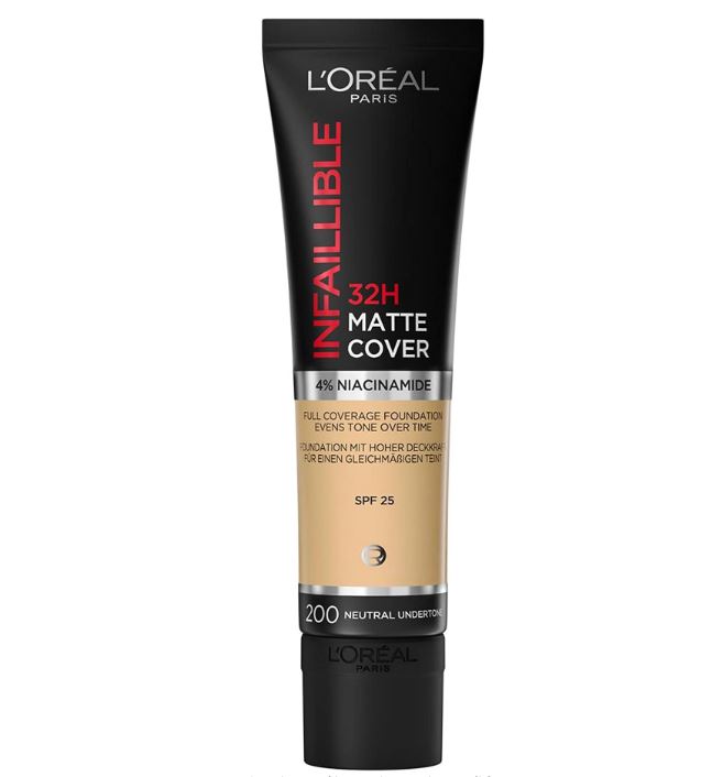 L’Oreal Paris Infaillible 24h 32h Matte Cover Fondotinta Donna Make-Up Niacinamide 4120