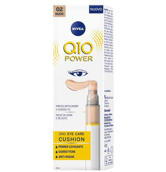 Nivea Q10 Power 3in1 Eye Care Cushion Primer Viso Correttore Antirughe Antietà Make-Up 02Nude 4358