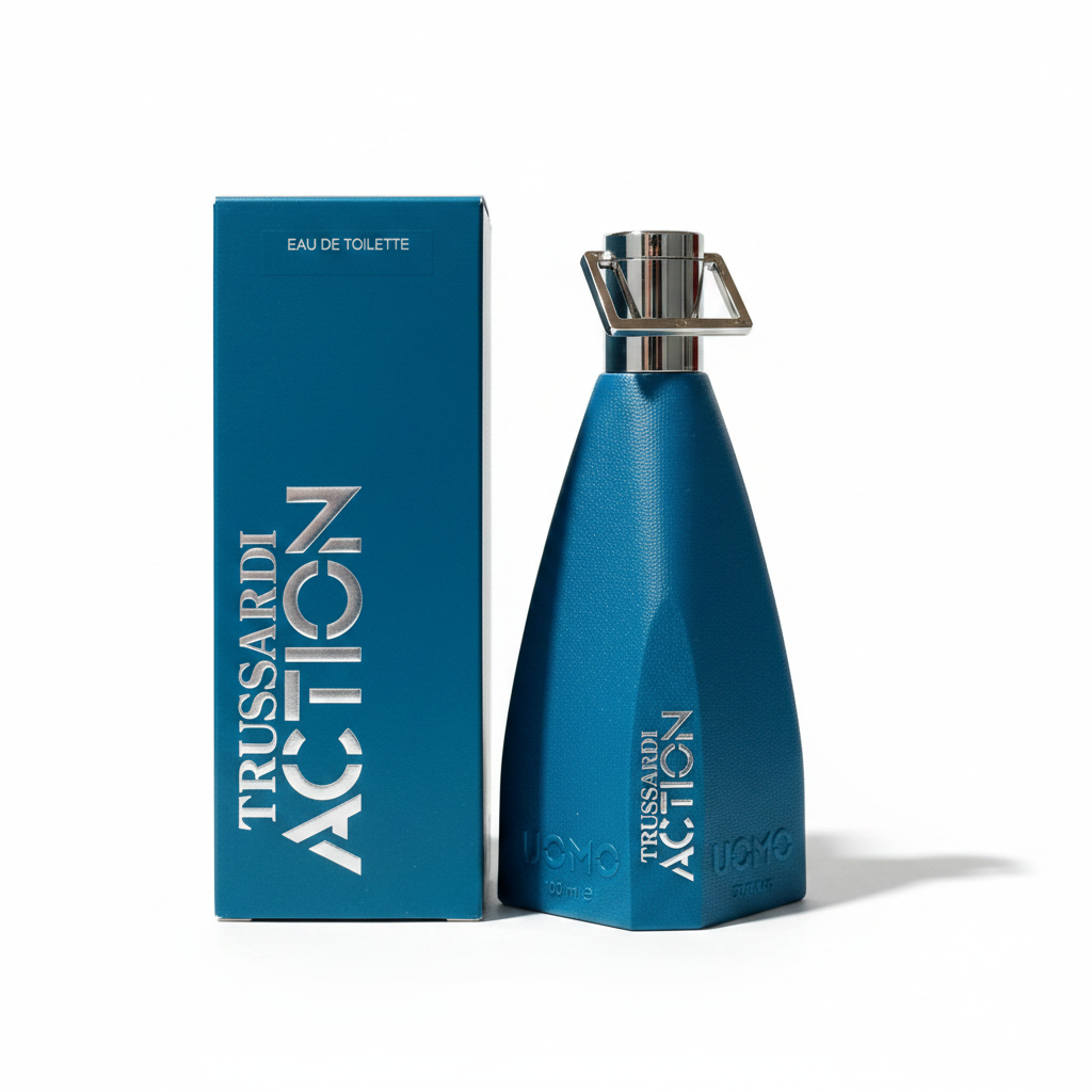 Trussardi Action Uomo Eau de Toilette 100ml su sfondo bianco