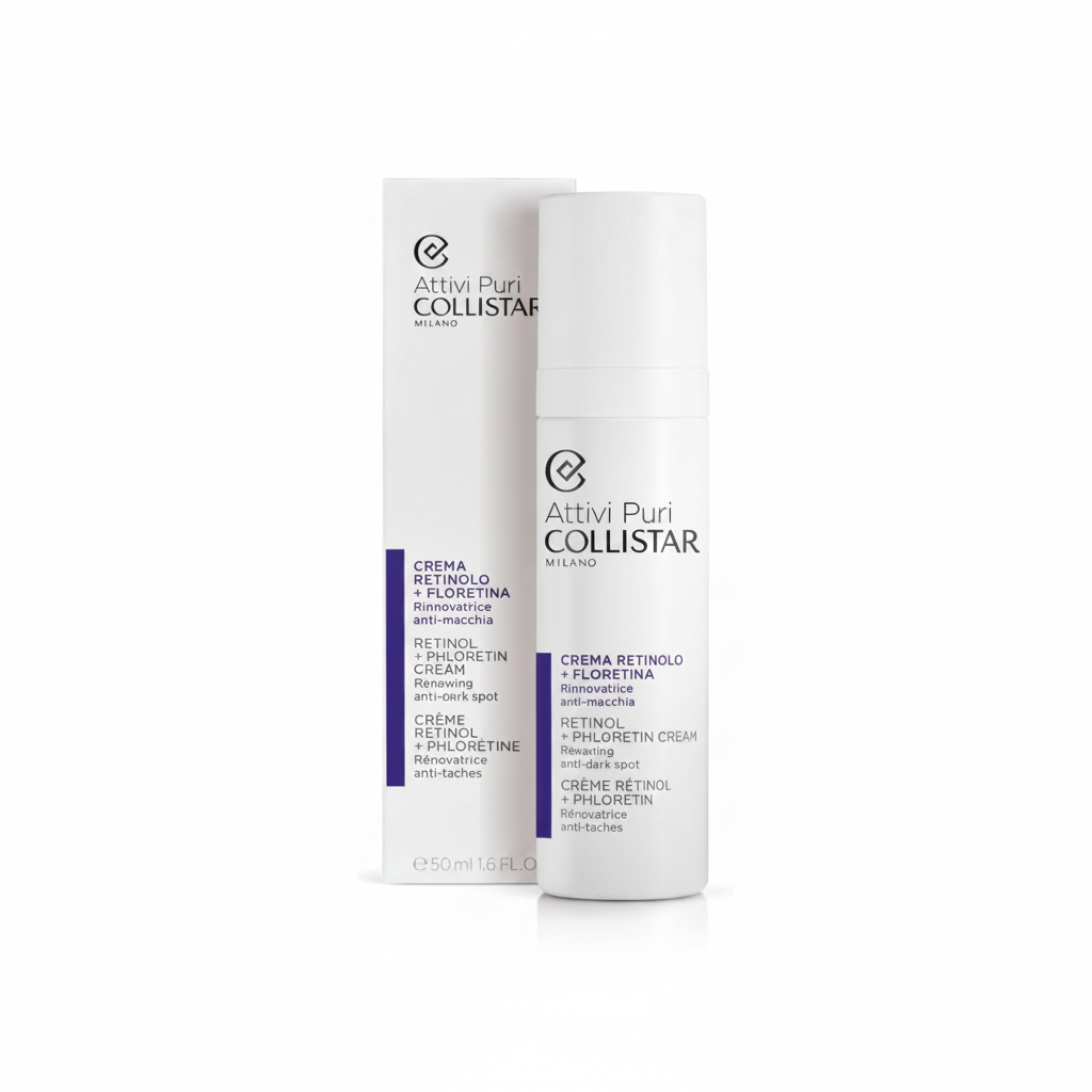Collistar Attivi Puri Crema Retinolo + Floretina 50ml su sfondo bianco