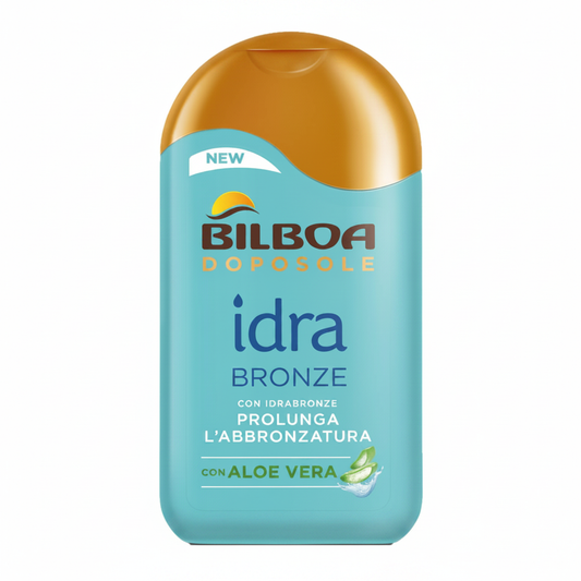 Bilboa Doposole Idra Bronze Aloe Vera su sfondo bianco