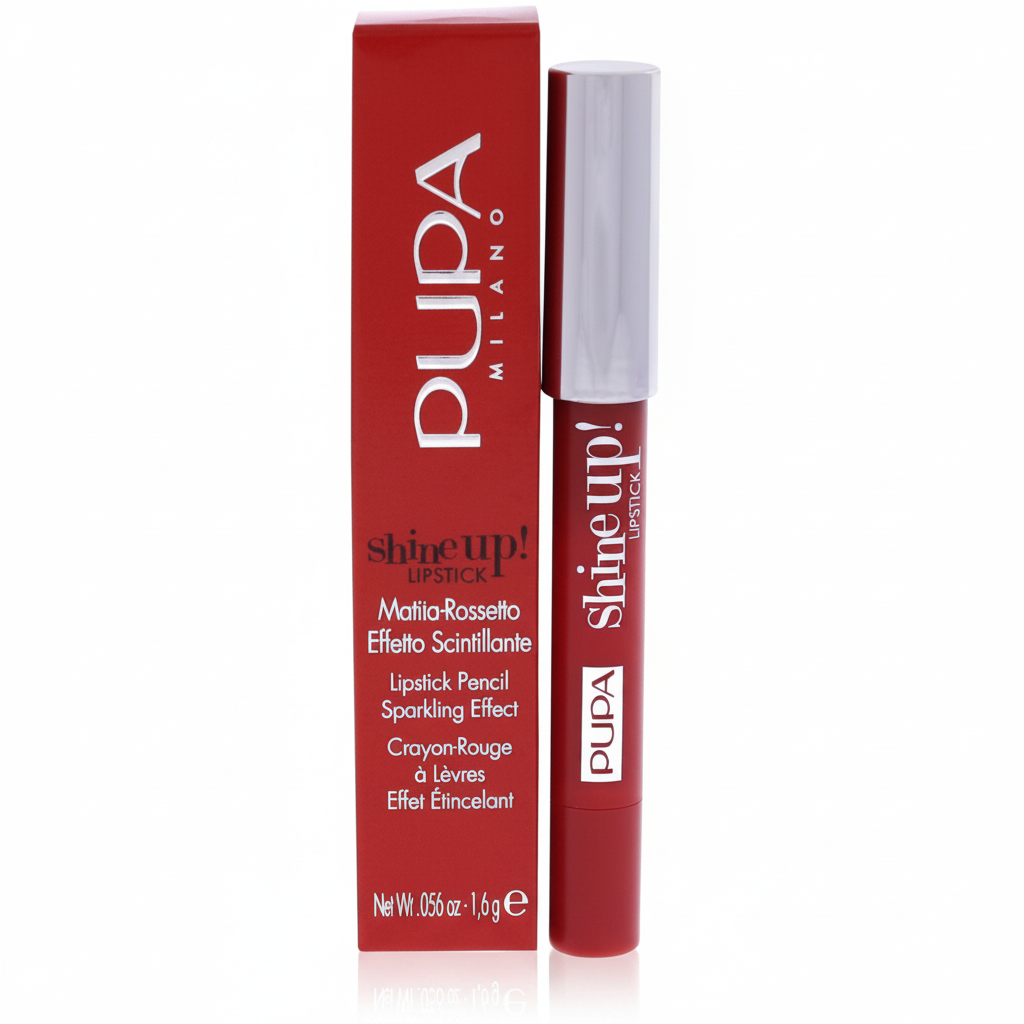 Pupa Milano Shine Up! Lipstick Pencil Matita Rossetto Effetto Scintillante – Sfondo bianco