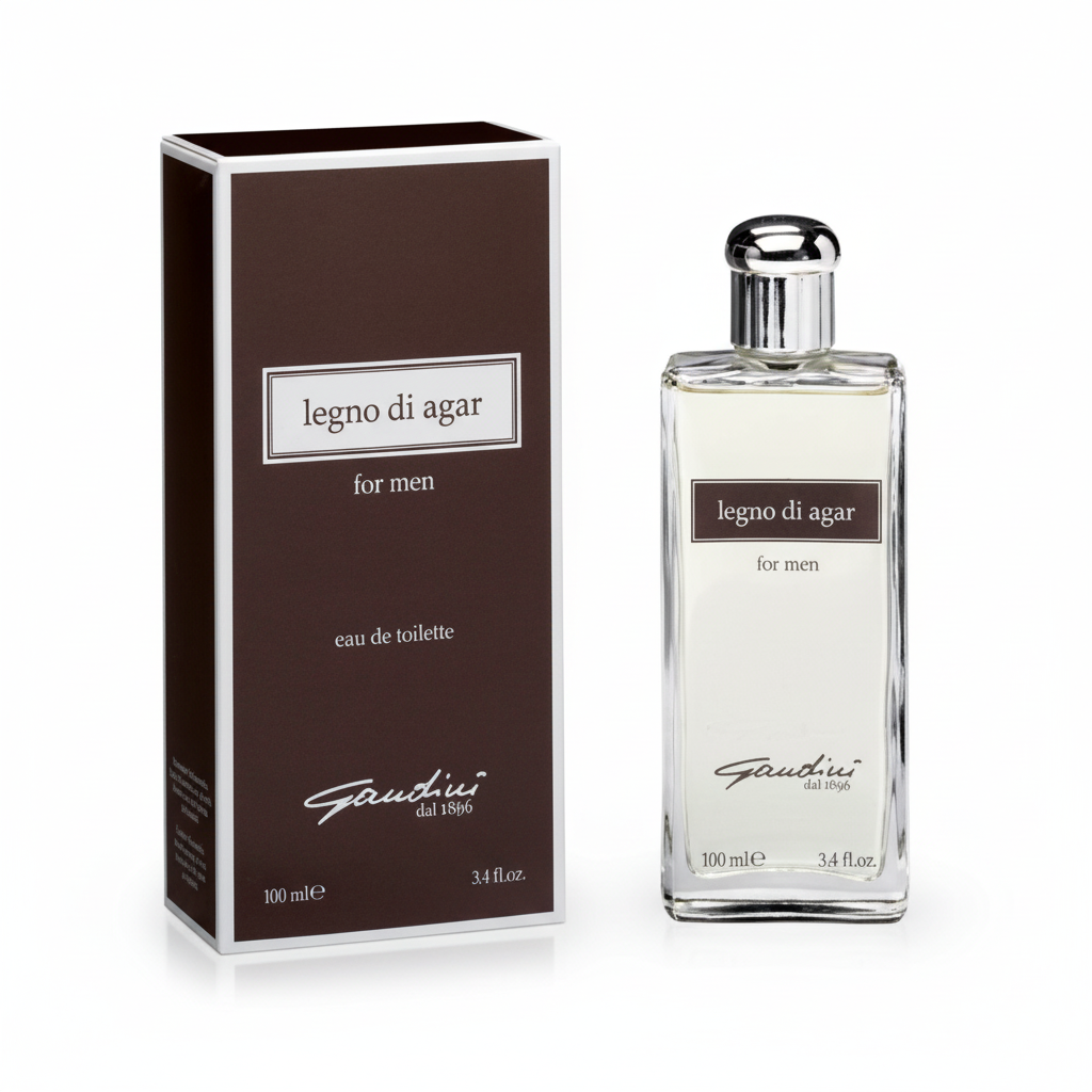 Gandini Legno di Agar EDT For Men 100ml - Flacone trasparente con tappo argento e confezione marrone