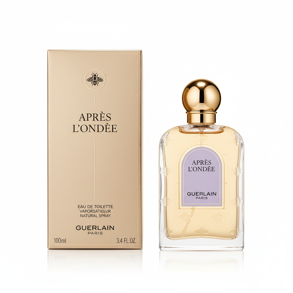 Guerlain Apres L'Ondee EDT 100ml - Flacone con api e confezione beige