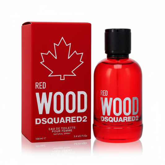 Dsquared2 Red Wood Eau de Toilette Pour Femme 100ml su sfondo bianco