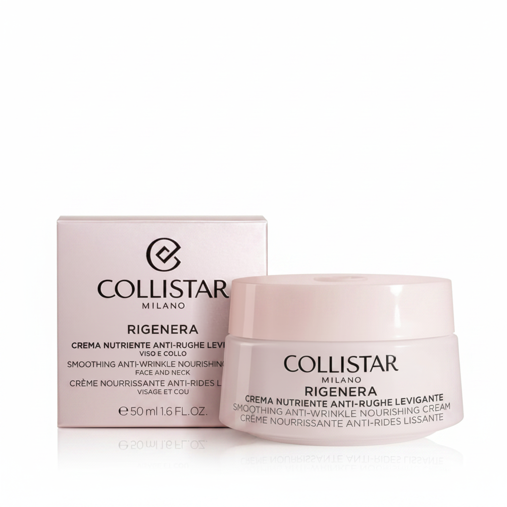 Collistar Rigenera Crema Nutriente Anti-Rughe Levigante Viso e Collo 50ml su sfondo bianco