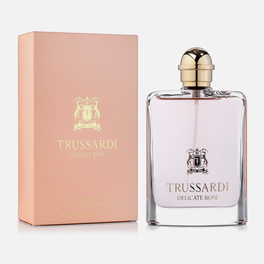 Trussardi Delicate Rose Eau de Toilette 100ml su sfondo bianco