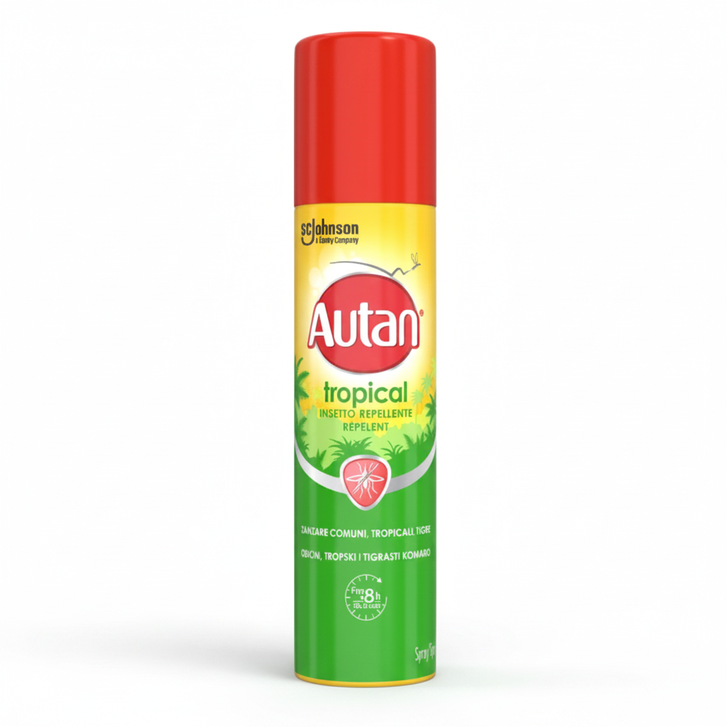 Autan Tropical Spray Aerosol 100ml – Sfondo bianco