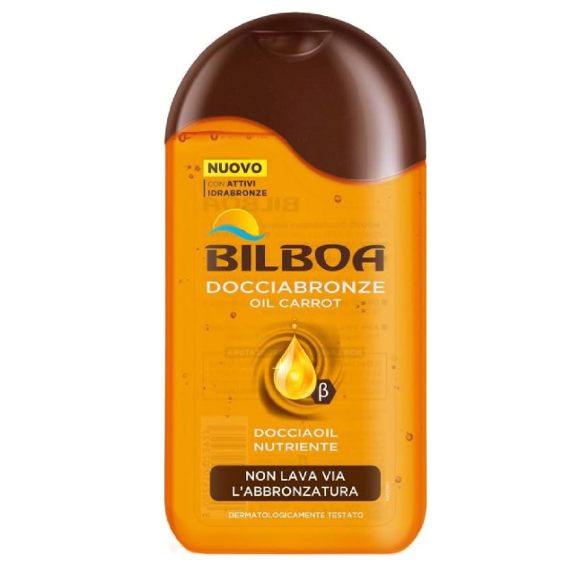 Bilboa Docciabronze Oil Carrot 250ml Docciaoil Nutriente Non Lava Via l'Abbronzatura Solari Doposole