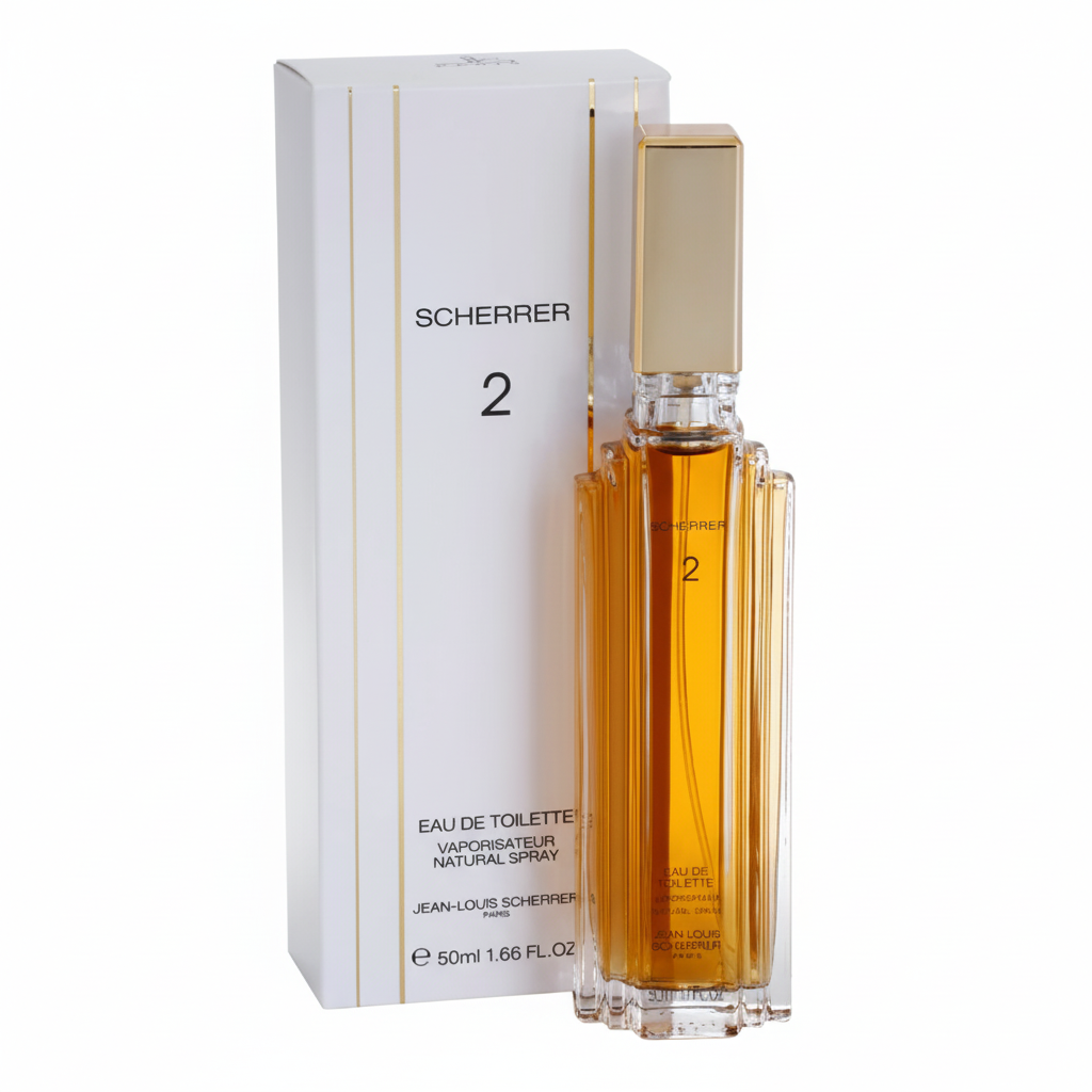 Jean-Louis Scherrer 2 Eau de Toilette 50ml – flacone alto costolato con tappo dorato e confezione bianca