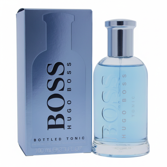 Hugo Boss Bottled Tonic Eau de Toilette 100ml - flacone e confezione su sfondo bianco