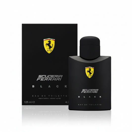 Scuderia Ferrari Black Eau de Toilette 125ml su sfondo bianco