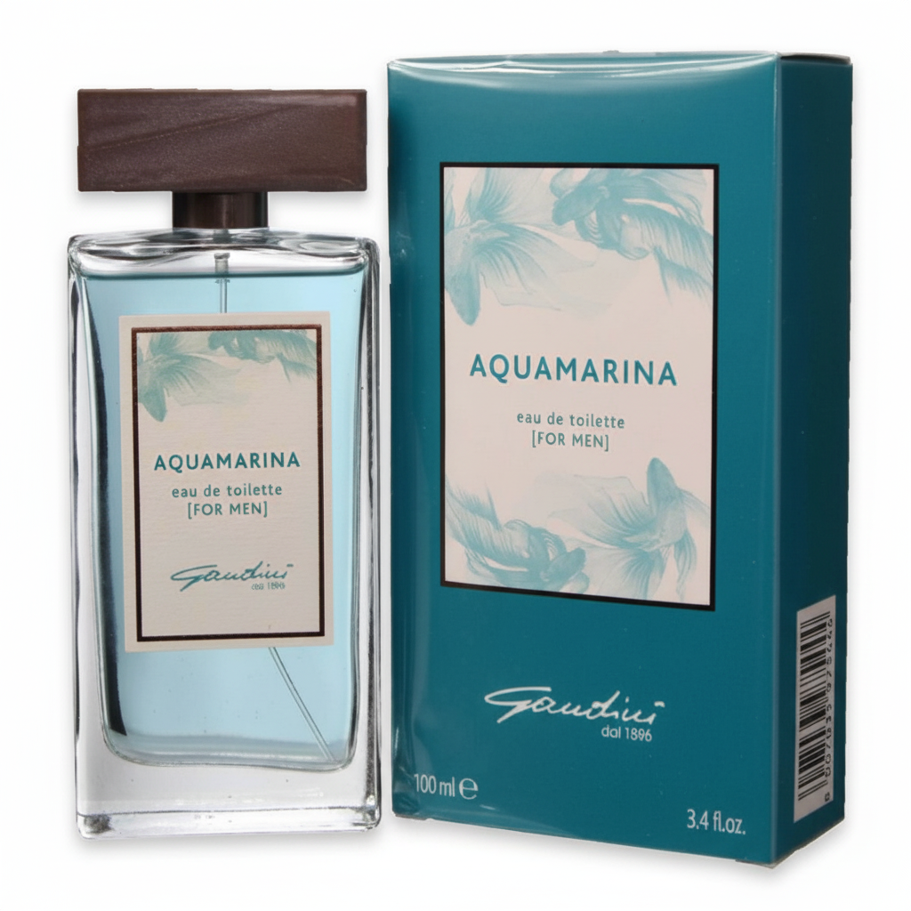Gandini Aquamarina EDT For Men 100ml - Flacone con tappo legno e confezione turchese