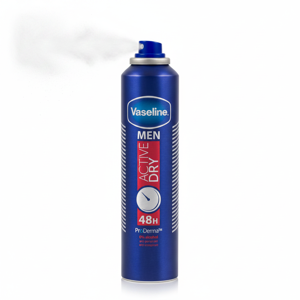 Vaseline Men Active Dry ProDerma 48h Spray – foto prodotto sfondo bianco
