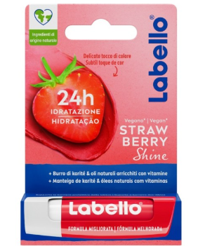 Labello Strawberry Shine - Balsamo Labbra Idratante 24h Make-Up Balsamo Labbra