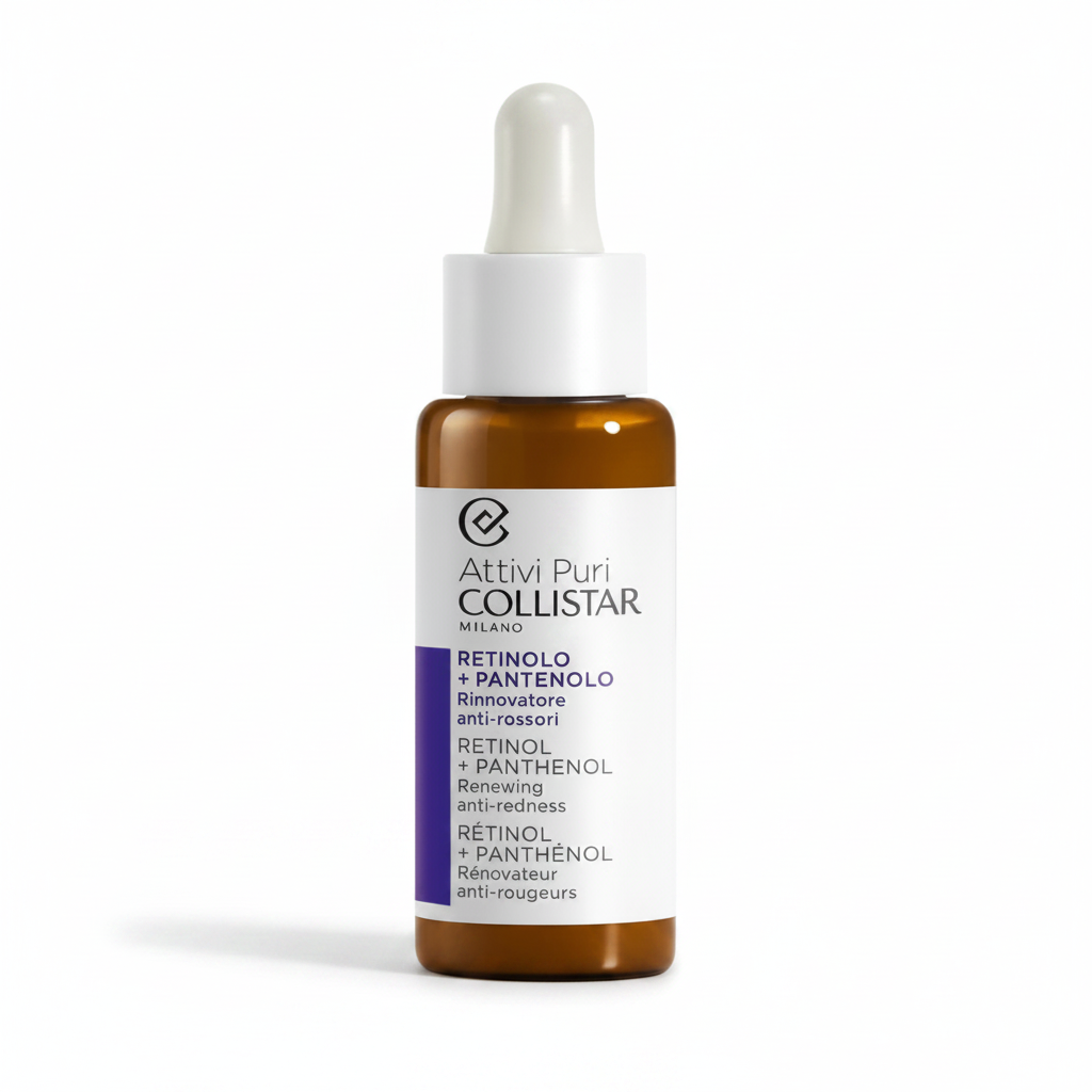 Collistar Attivi Puri Siero Retinolo + Pantenolo 30ml su sfondo bianco