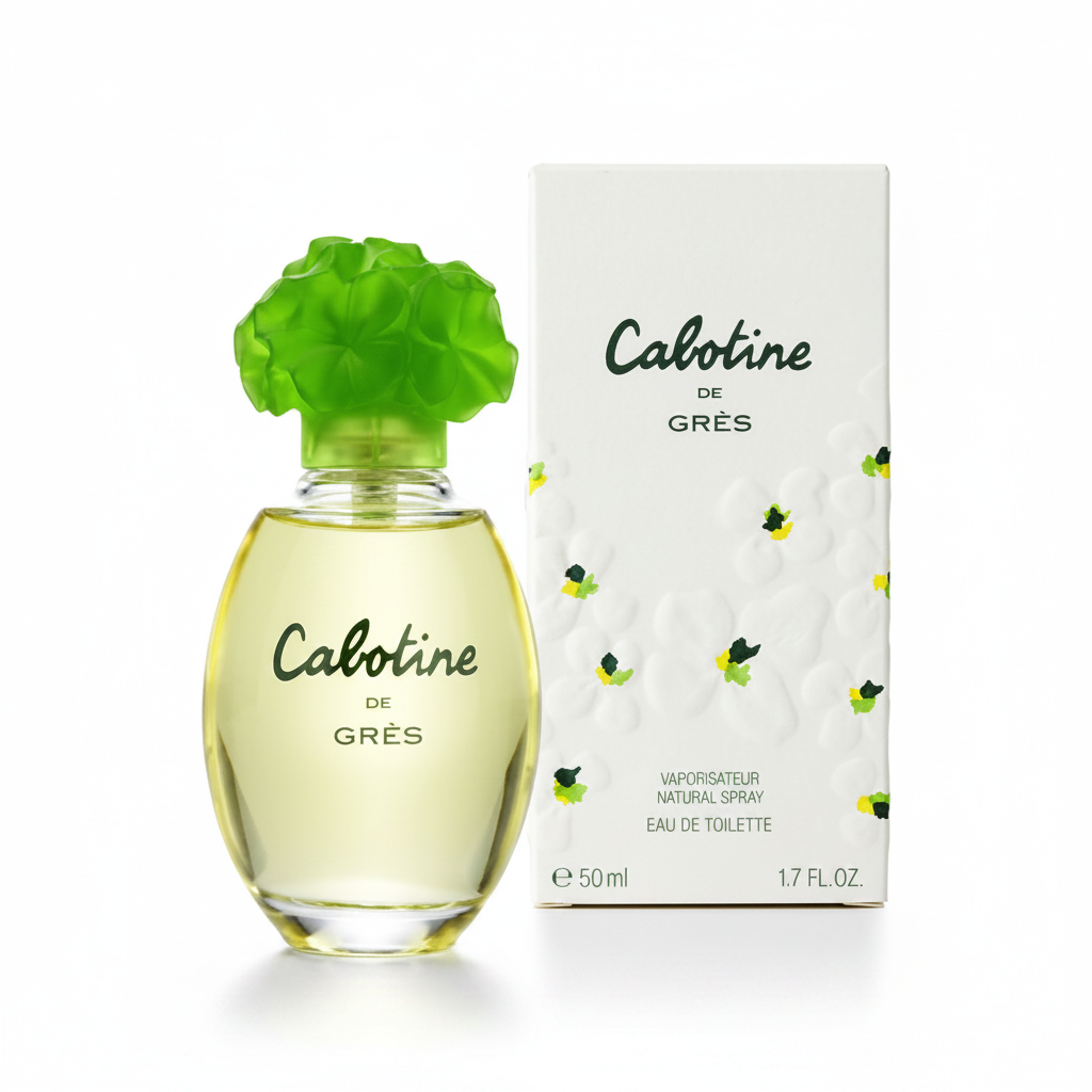 Cabotine de Grès Eau de Toilette 50ml - flacone e confezione su sfondo bianco