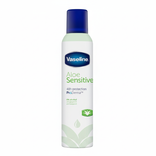 Vaseline Aloe Sensitive ProDerma 48h Spray – foto prodotto sfondo bianco