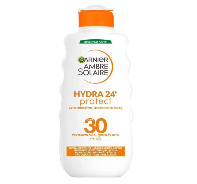 Garnier Ambre Solaire Hydra 24H Protect SPF 30 - Latte Protettivo Ultra-Idratante 175ml Solari Protezione Corpo