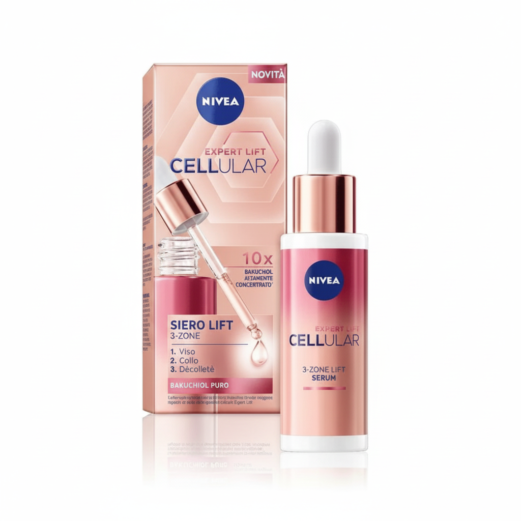 NIVEA Cellular Expert Lift Siero Lift 3-Zone su sfondo bianco