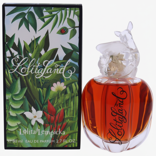 Lolita Lempicka Lolitaland Eau de Parfum 80ml su sfondo bianco - foto elaborata