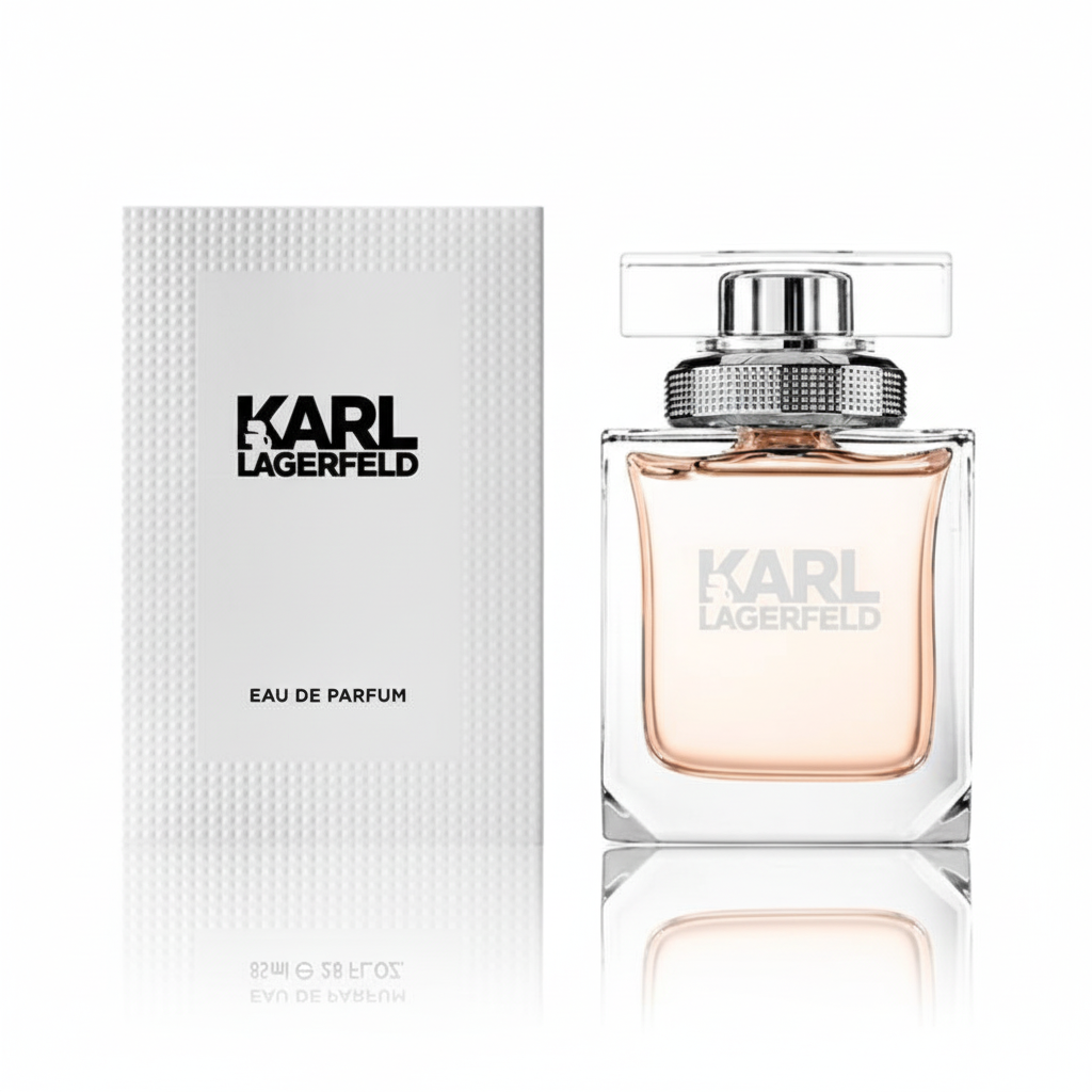 Karl Lagerfeld for Women Eau de Parfum 85ml – flacone trasparente con tappo argentato e confezione bianca