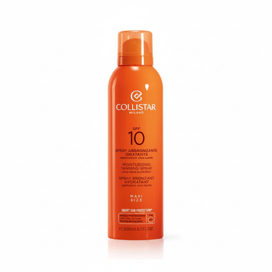 Collistar Spray Abbronzante Idratante SPF 10 Maxi Size su sfondo bianco