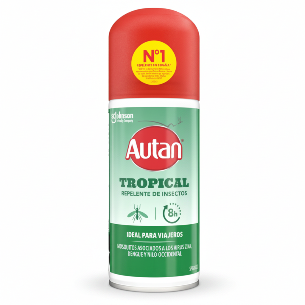 Autan Tropical Spray Secco Viaggiatori 100ml – Sfondo bianco