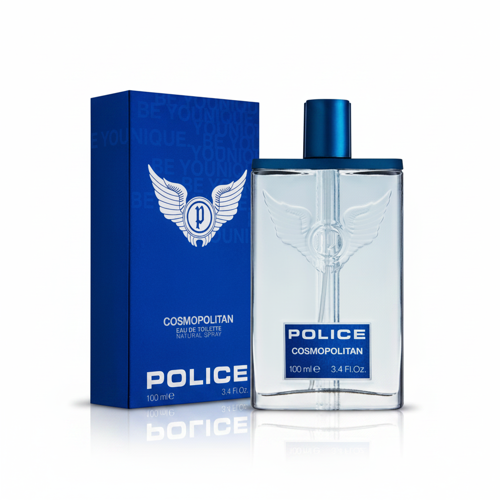 Police Cosmopolitan Eau de Toilette Uomo 100ml su sfondo bianco
