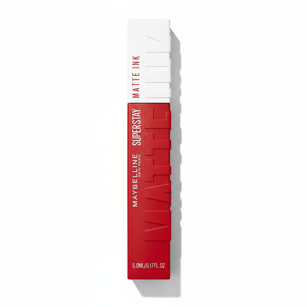 Maybelline SuperStay Matte Ink Rossetto Liquido Opaco Rosso – Sfondo bianco