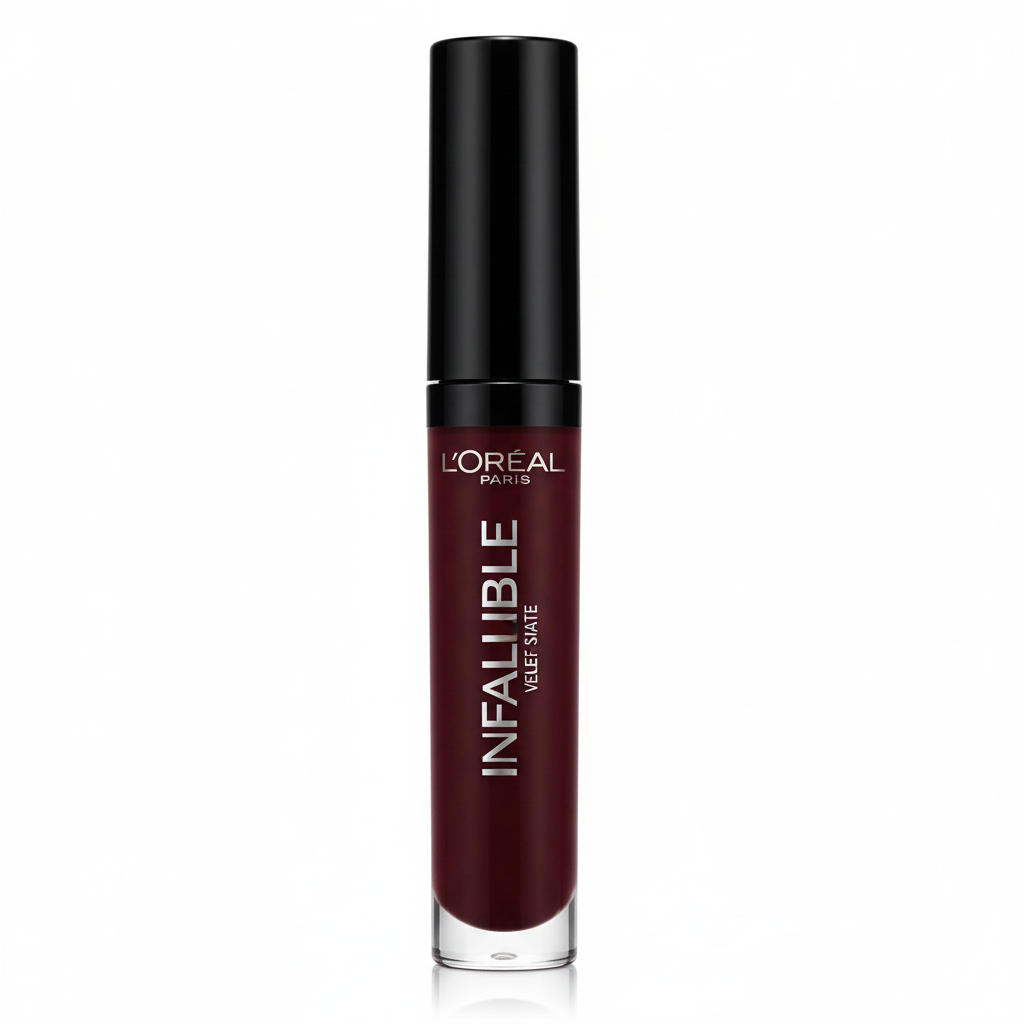 L’Oréal Paris Infallible Velvet Matte Rossetto Liquido Bordeaux – Sfondo bianco