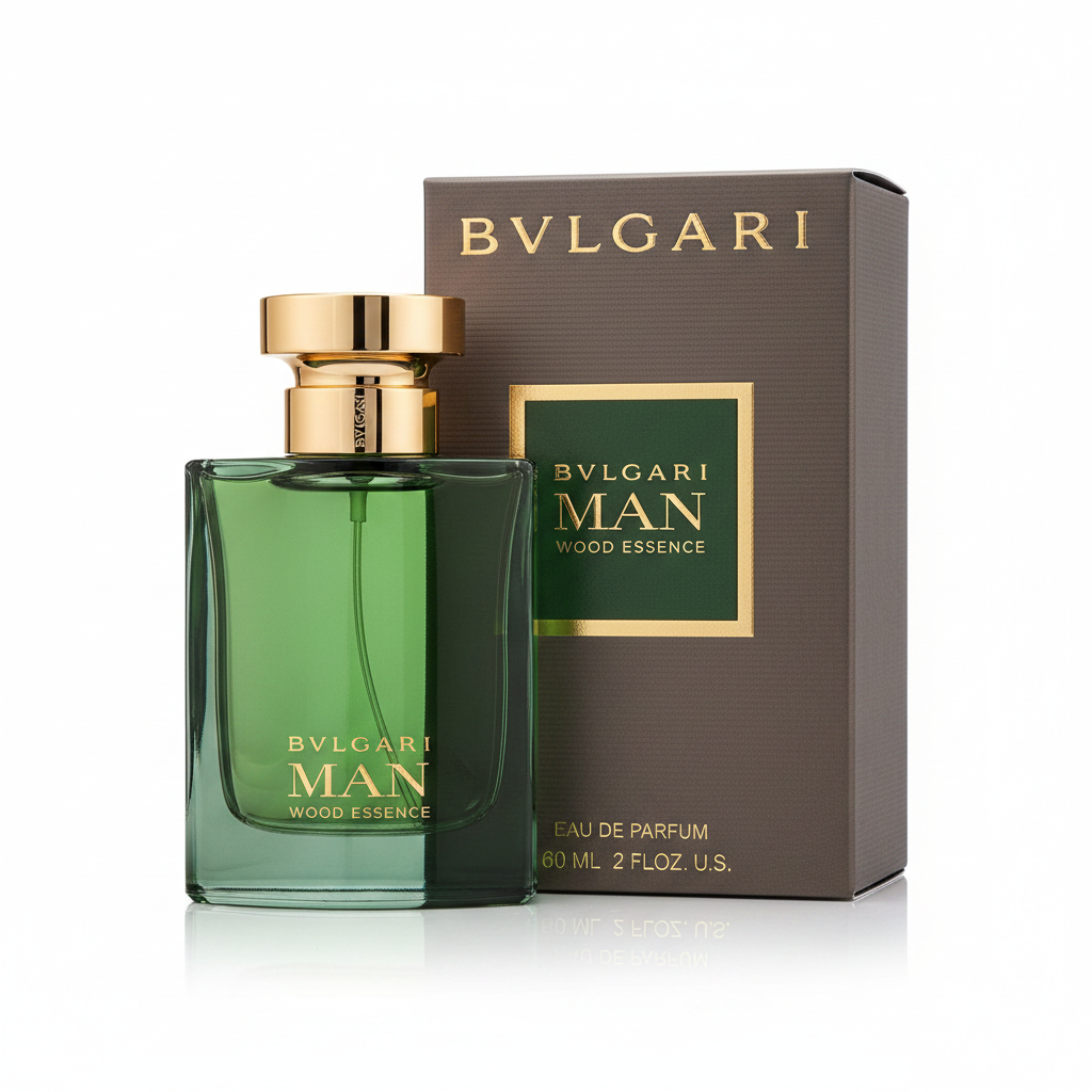 Bvlgari Man Wood Essence Eau de Parfum 60ml su sfondo bianco