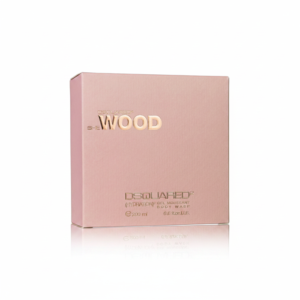 Dsquared2 She Wood Hydration Body Wash 200ml su sfondo bianco