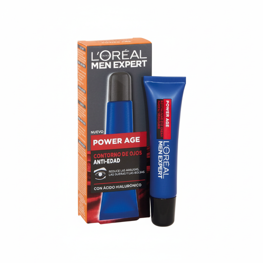 L'Oréal Men Expert Power Age Contorno Occhi Anti-Età su sfondo bianco