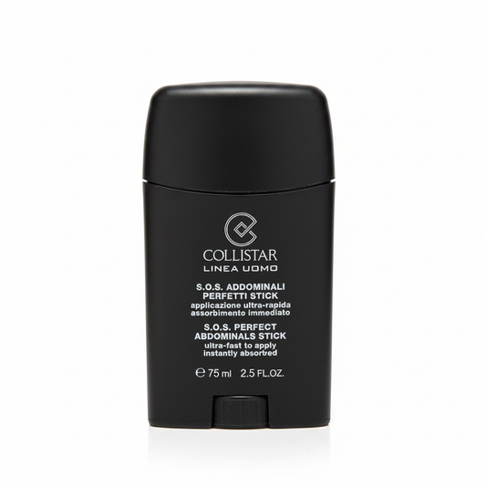 Collistar Linea Uomo S.O.S. Addominali Perfetti Stick 75ml su sfondo bianco