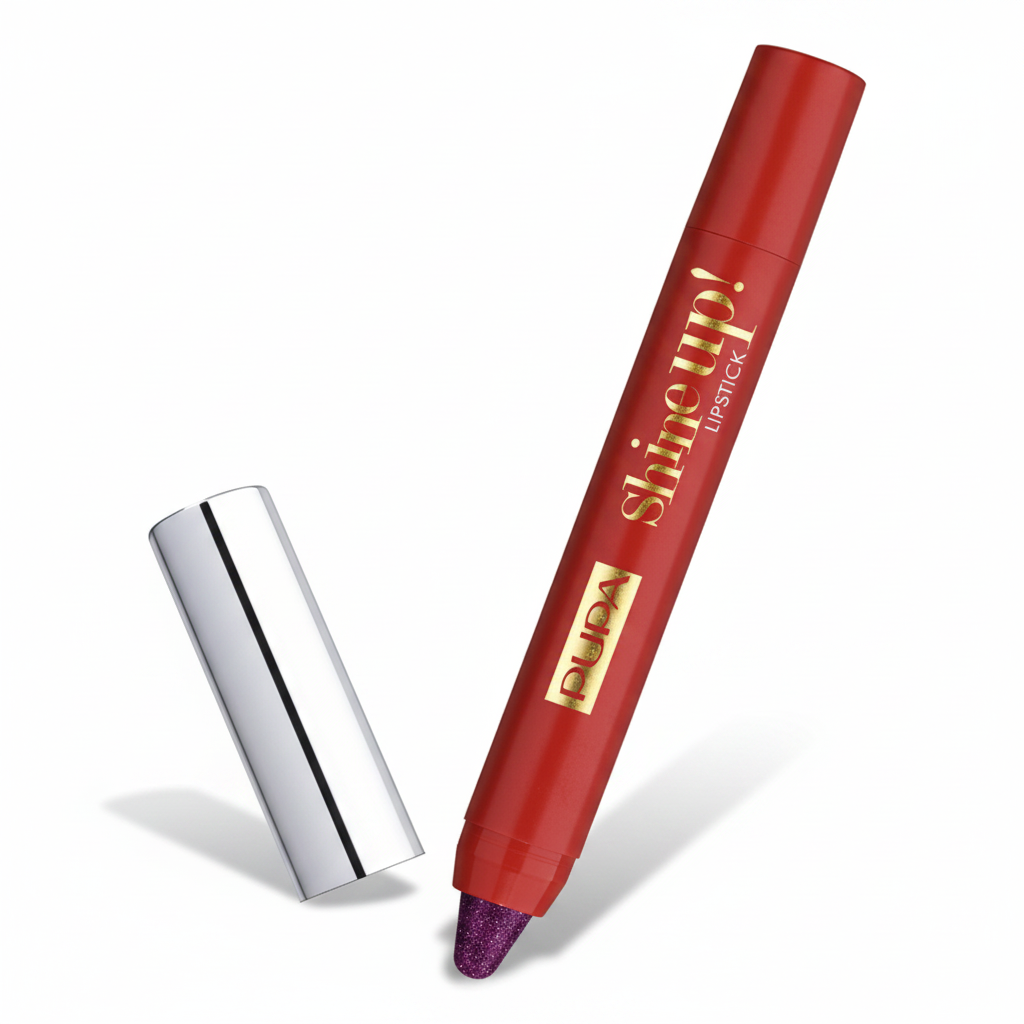 Pupa Milano Shine Up! Lipstick Pencil Matita Rossetto Viola Effetto Scintillante – Sfondo bianco