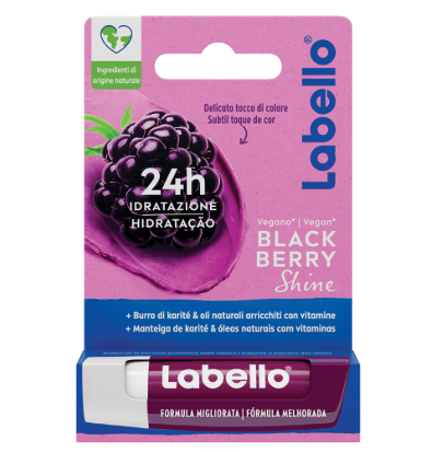 Labello Blackberry Shine - Balsamo Labbra Idratante 24h Make-Up Balsamo Labbra